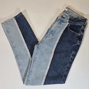 PacSun Jeans Womens Vintage Style Jeans Size 4 Two-Tone Hybrid 90s Y2K Mom Jeans